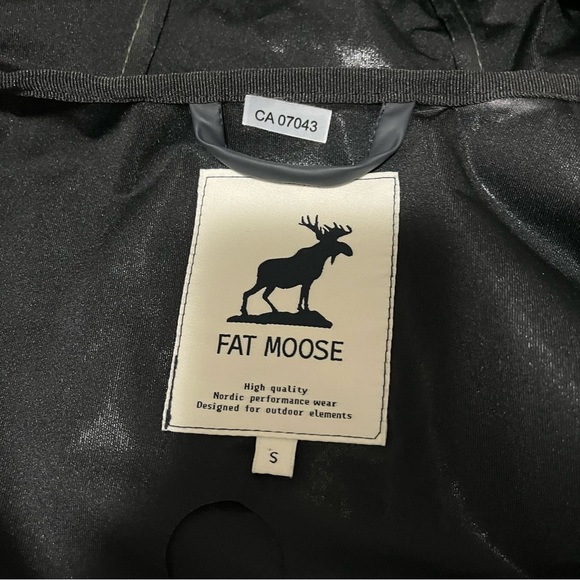 Fat Moose Hooded Rain Jacket Black /Green size Small - Picture 10 of 16